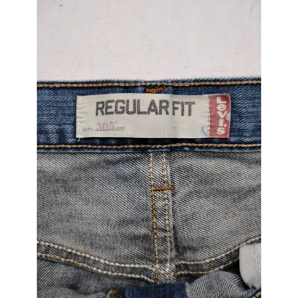 Levi's 505 Mens Regular Fit Jeans 36x29 Medium Blue Wash Denim Hemmed